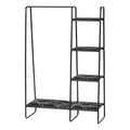 IRIS Metal Garment Rack with 5 Wooden Shelves Marble Black: Freestanding Closet & Clothing Rack, Metal Frame, 59.5" Height