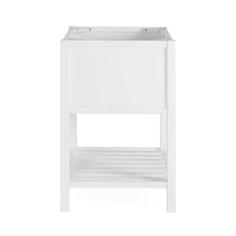 Mobile bagno Harrison 24" Bianco - Alaterre Furniture: Mobiletto contenitore per bagno in legno massello con ripiano