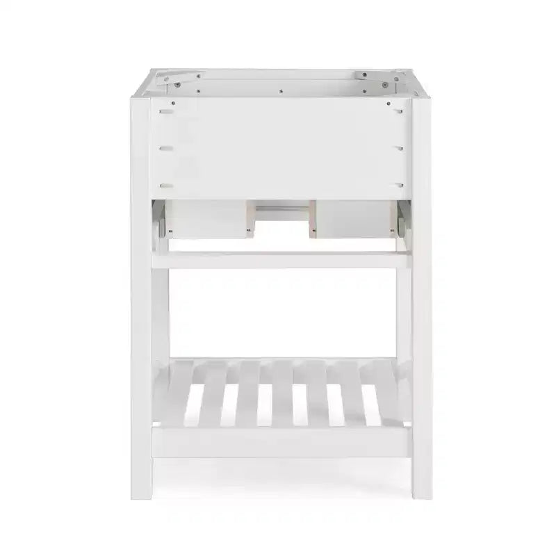 Mobile bagno Harrison 24" Bianco - Alaterre Furniture: Mobiletto contenitore per bagno in legno massello con ripiano