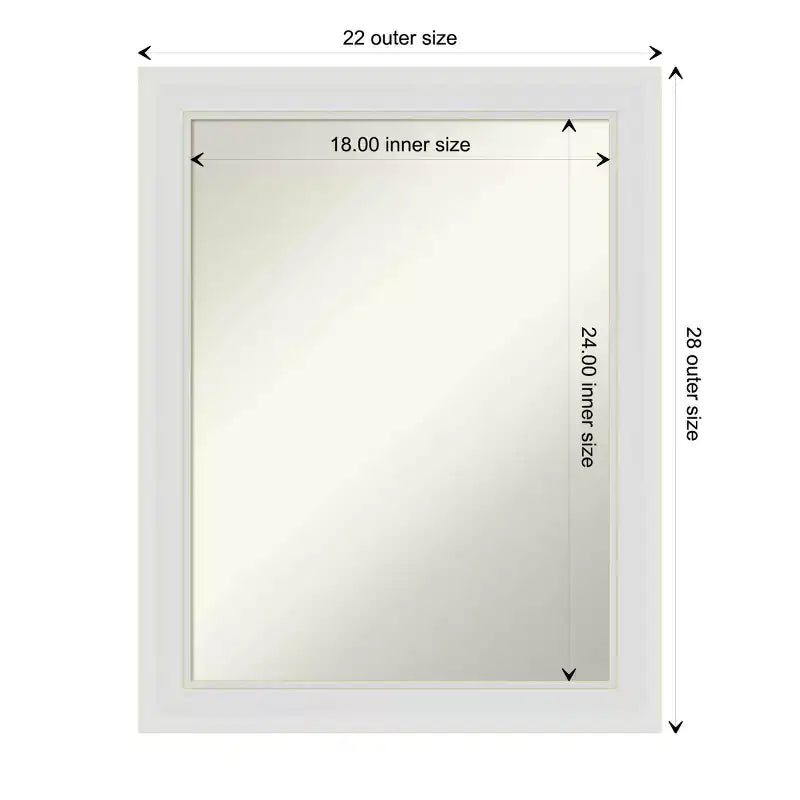 Specchio da parete stretto Flair da 22" x 28", stile moderno - Amanti Art: include l'hardware per il montaggio