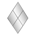 Howard Elliott 35.5"x23.5" Diamond Shaped Wall Mirror with Metal Windowpane Frame: Modern Decor, No Assembly Required