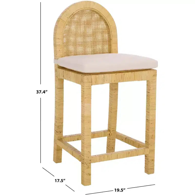 Sgabello Tojo Cane Roundback Countr - BST6507A - Naturale/Bianco - Safavieh