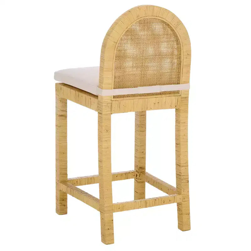 Sgabello Tojo Cane Roundback Countr - BST6507A - Naturale/Bianco - Safavieh