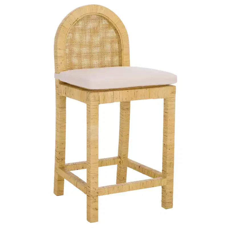 Sgabello Tojo Cane Roundback Countr - BST6507A - Naturale/Bianco - Safavieh