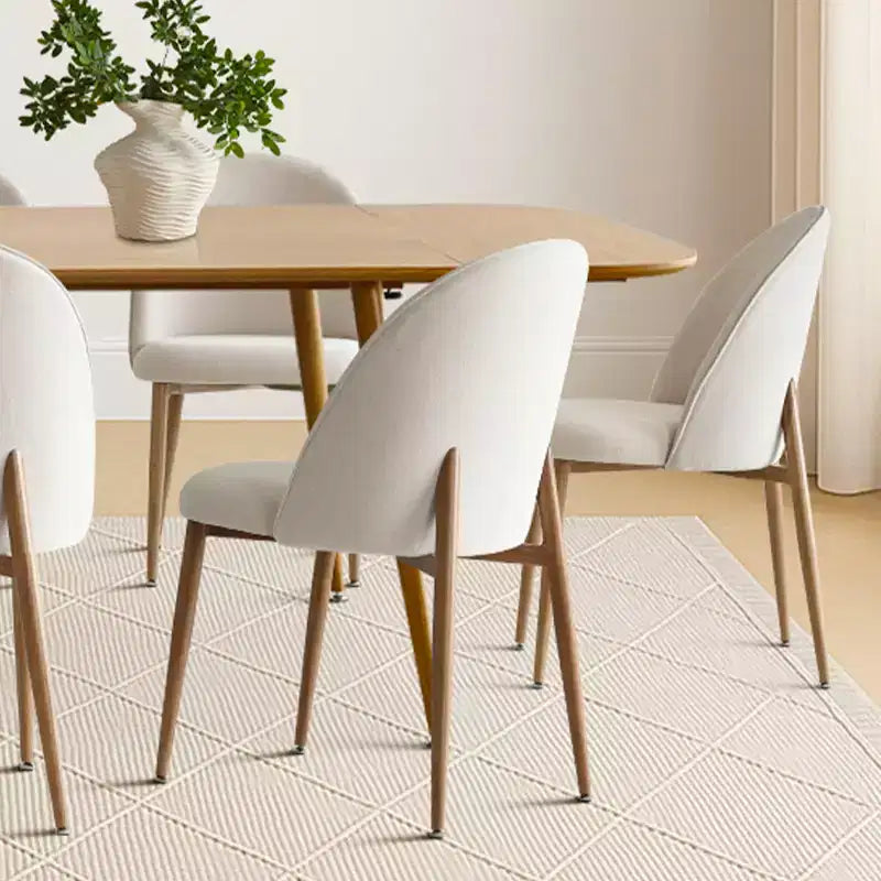 Set da tavolo da pranzo espandibile da 9 pezzi, tavolo allungabile effetto legno da 94,5" e 8 comode sedie con schienale curvo per cucina o sala da pranzo-Panipeachy
