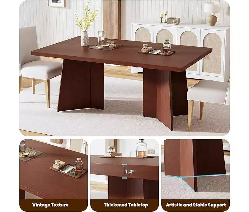 Tavolo da Pranzo per 6-8 Persone - Tavolo da Cucina Lungo Moderno da 160cm con Ampio Piano e Robuste Gambe a Basamento, Tavolo da Pranzo per Cucina