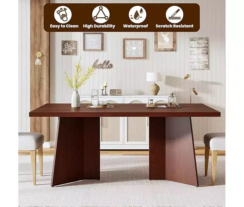 Tavolo da Pranzo per 6-8 Persone - Tavolo da Cucina Lungo Moderno da 160cm con Ampio Piano e Robuste Gambe a Basamento, Tavolo da Pranzo per Cucina