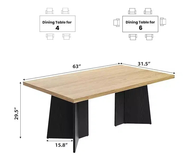Tavolo da Pranzo per 6-8 Persone - Tavolo da Cucina Lungo Moderno da 160cm con Ampio Piano e Robuste Gambe a Basamento, Tavolo da Pranzo per Cucina