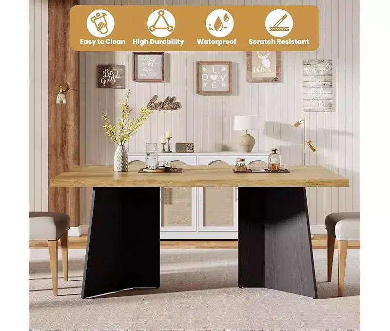 Tavolo da Pranzo per 6-8 Persone - Tavolo da Cucina Lungo Moderno da 160cm con Ampio Piano e Robuste Gambe a Basamento, Tavolo da Pranzo per Cucina