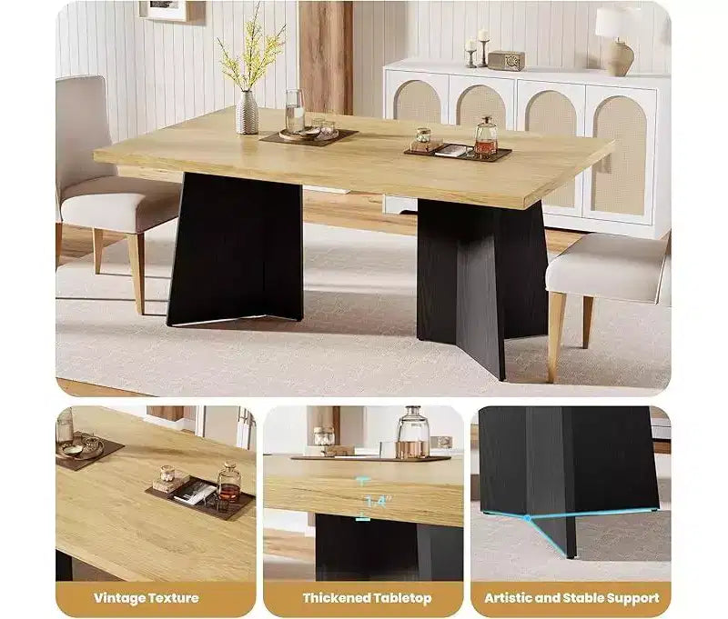Tavolo da Pranzo per 6-8 Persone - Tavolo da Cucina Lungo Moderno da 160cm con Ampio Piano e Robuste Gambe a Basamento, Tavolo da Pranzo per Cucina