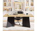 Dining Table for 6-8 People - 63 Modern Long Kitchen Table with Large Tabletop & Heavy Duty Pedestal Legs, Dinner Table for Kitchen