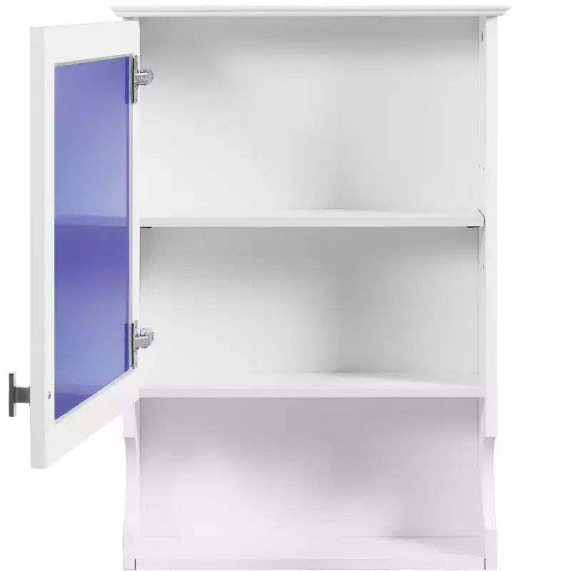 CASAINC Mobiletto da Bagno da Parete da 50 cm con Specchio e Anta Contenitore