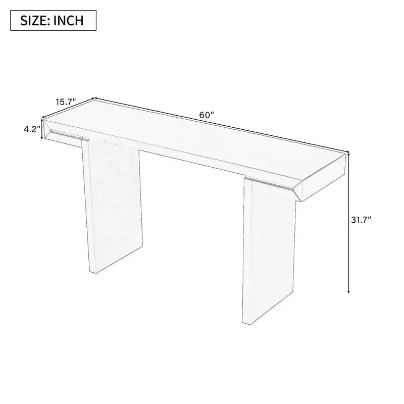 TUYOHW 60 Tavolo Console Geometrico Moderno, Tavolo da Ingresso con Piedini Regolabili, Tavolo da Divano per Corridoio, Soggiorno, Camera da Letto, Ingresso