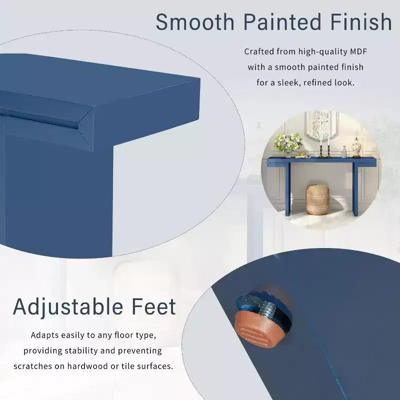 TUYOHW 60 Tavolo Console Geometrico Moderno, Tavolo da Ingresso con Piedini Regolabili, Tavolo da Divano per Corridoio, Soggiorno, Camera da Letto, Ingresso