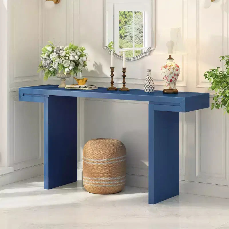 TUYOHW 60 Tavolo Console Geometrico Moderno, Tavolo da Ingresso con Piedini Regolabili, Tavolo da Divano per Corridoio, Soggiorno, Camera da Letto, Ingresso