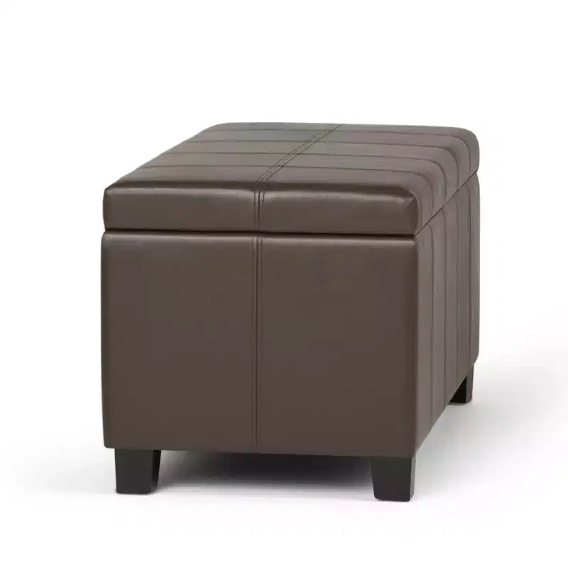 Okak Pouf Contenitore Rettangolare da 36" con Seduta Imbottita Larga, Panca da Fondo Letto con Struttura in Legno, Poggiapiedi Ottomano per Soggiorno