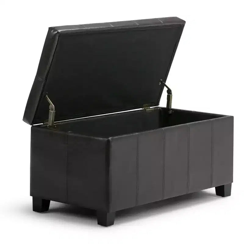 Okak Pouf Contenitore Rettangolare da 36" con Seduta Imbottita Larga, Panca da Fondo Letto con Struttura in Legno, Poggiapiedi Ottomano per Soggiorno