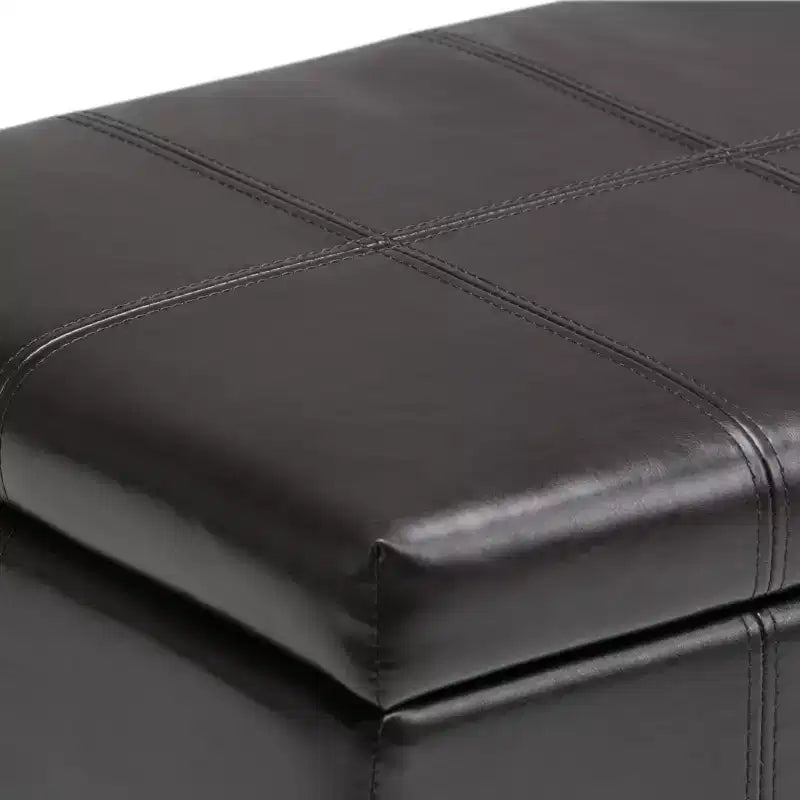 Okak Pouf Contenitore Rettangolare da 36" con Seduta Imbottita Larga, Panca da Fondo Letto con Struttura in Legno, Poggiapiedi Ottomano per Soggiorno