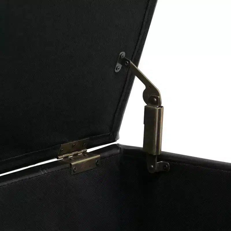 Okak Pouf Contenitore Rettangolare da 36" con Seduta Imbottita Larga, Panca da Fondo Letto con Struttura in Legno, Poggiapiedi Ottomano per Soggiorno
