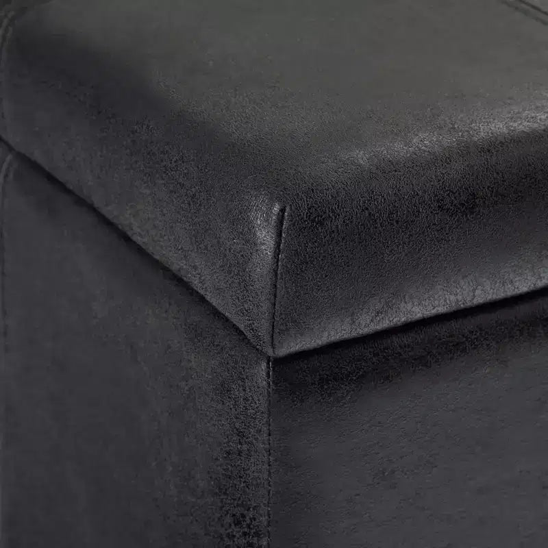 Okak Pouf Contenitore Rettangolare da 36" con Seduta Imbottita Larga, Panca da Fondo Letto con Struttura in Legno, Poggiapiedi Ottomano per Soggiorno