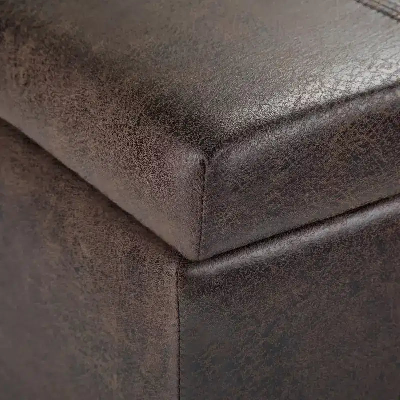 Okak Pouf Contenitore Rettangolare da 36" con Seduta Imbottita Larga, Panca da Fondo Letto con Struttura in Legno, Poggiapiedi Ottomano per Soggiorno