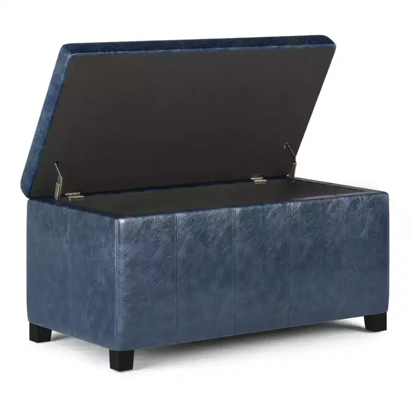 Okak Pouf Contenitore Rettangolare da 36" con Seduta Imbottita Larga, Panca da Fondo Letto con Struttura in Legno, Poggiapiedi Ottomano per Soggiorno