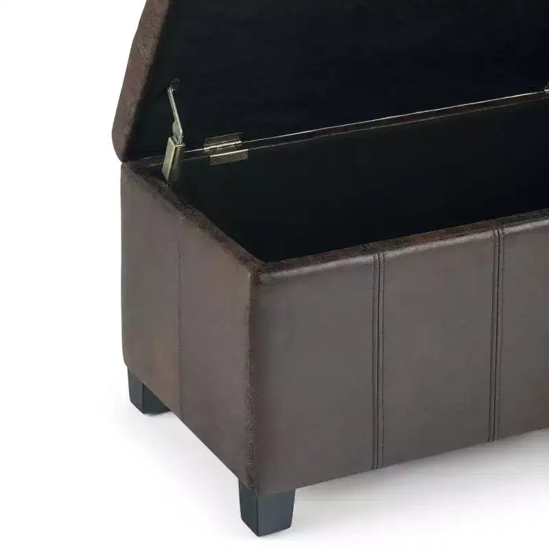 Okak Pouf Contenitore Rettangolare da 36" con Seduta Imbottita Larga, Panca da Fondo Letto con Struttura in Legno, Poggiapiedi Ottomano per Soggiorno