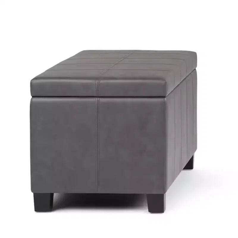 Okak Pouf Contenitore Rettangolare da 36" con Seduta Imbottita Larga, Panca da Fondo Letto con Struttura in Legno, Poggiapiedi Ottomano per Soggiorno