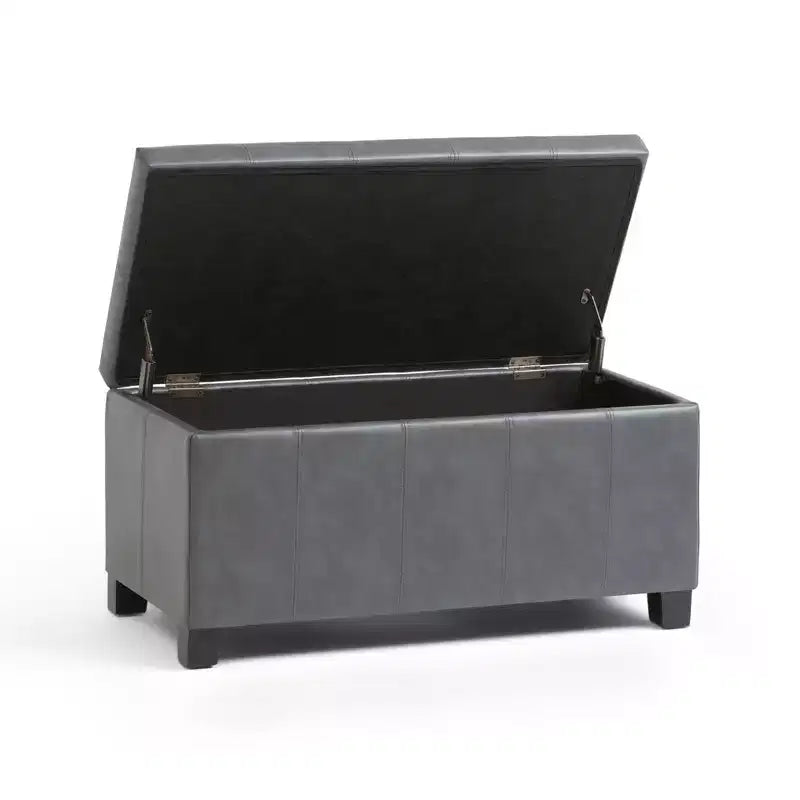 Okak Pouf Contenitore Rettangolare da 36" con Seduta Imbottita Larga, Panca da Fondo Letto con Struttura in Legno, Poggiapiedi Ottomano per Soggiorno