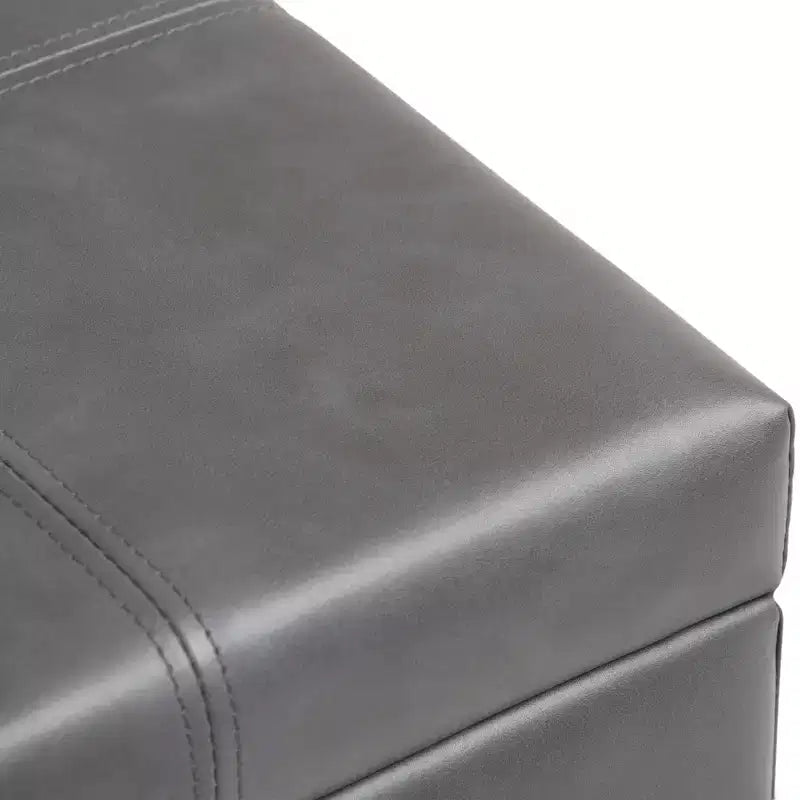 Okak Pouf Contenitore Rettangolare da 36" con Seduta Imbottita Larga, Panca da Fondo Letto con Struttura in Legno, Poggiapiedi Ottomano per Soggiorno