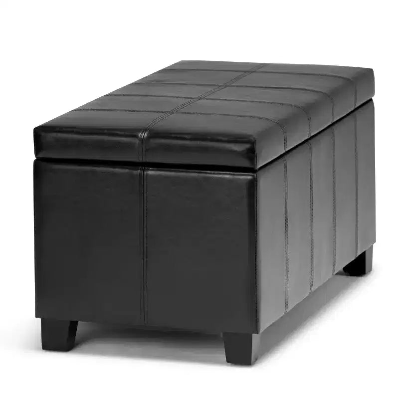 Okak Pouf Contenitore Rettangolare da 36" con Seduta Imbottita Larga, Panca da Fondo Letto con Struttura in Legno, Poggiapiedi Ottomano per Soggiorno