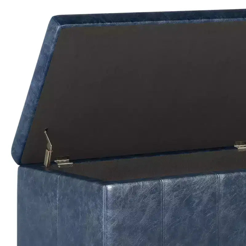 Okak Pouf Contenitore Rettangolare da 36" con Seduta Imbottita Larga, Panca da Fondo Letto con Struttura in Legno, Poggiapiedi Ottomano per Soggiorno