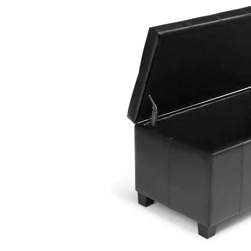 Okak Pouf Contenitore Rettangolare da 36" con Seduta Imbottita Larga, Panca da Fondo Letto con Struttura in Legno, Poggiapiedi Ottomano per Soggiorno
