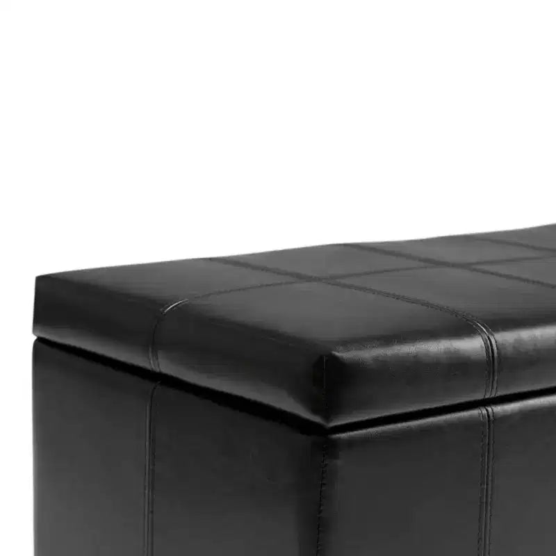 Okak Pouf Contenitore Rettangolare da 36" con Seduta Imbottita Larga, Panca da Fondo Letto con Struttura in Legno, Poggiapiedi Ottomano per Soggiorno