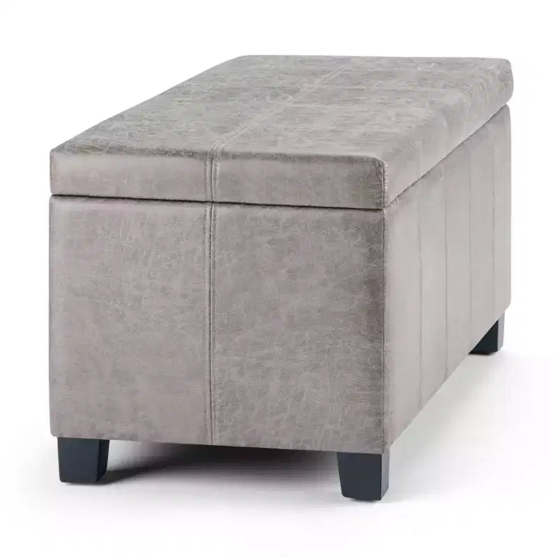 Okak Pouf Contenitore Rettangolare da 36" con Seduta Imbottita Larga, Panca da Fondo Letto con Struttura in Legno, Poggiapiedi Ottomano per Soggiorno