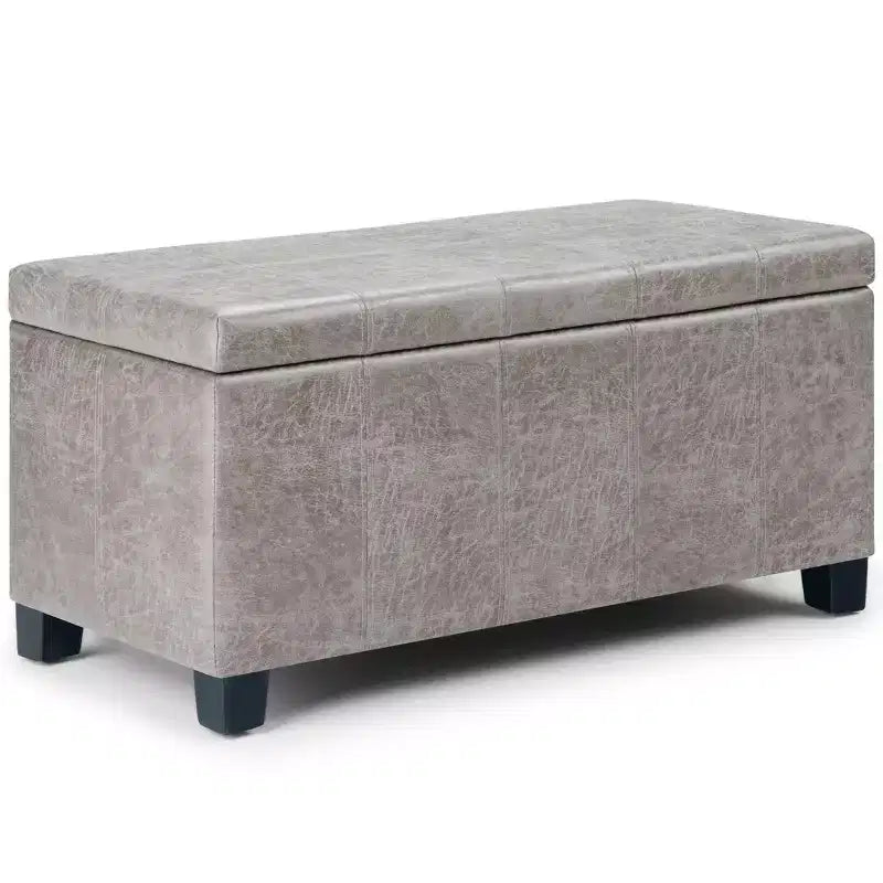 Okak Pouf Contenitore Rettangolare da 36" con Seduta Imbottita Larga, Panca da Fondo Letto con Struttura in Legno, Poggiapiedi Ottomano per Soggiorno