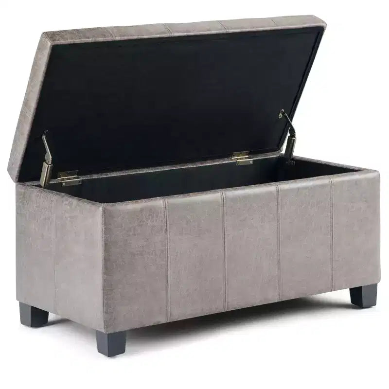 Okak Pouf Contenitore Rettangolare da 36" con Seduta Imbottita Larga, Panca da Fondo Letto con Struttura in Legno, Poggiapiedi Ottomano per Soggiorno