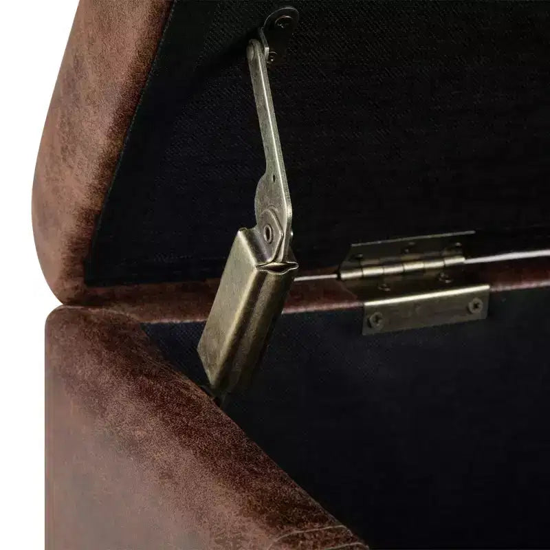 Okak Pouf Contenitore Rettangolare da 36" con Seduta Imbottita Larga, Panca da Fondo Letto con Struttura in Legno, Poggiapiedi Ottomano per Soggiorno