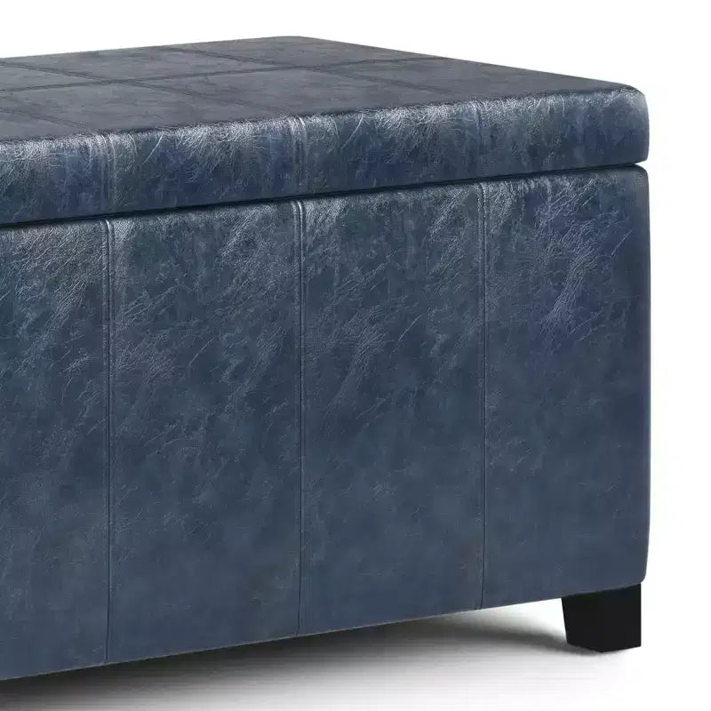 Okak Pouf Contenitore Rettangolare da 36" con Seduta Imbottita Larga, Panca da Fondo Letto con Struttura in Legno, Poggiapiedi Ottomano per Soggiorno