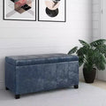 Okak Pouf Contenitore Rettangolare da 36" con Seduta Imbottita Larga, Panca da Fondo Letto con Struttura in Legno, Poggiapiedi Ottomano per Soggiorno