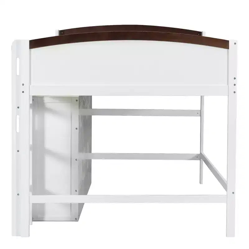 Telaio letto a soppalco singolo Whisen con armadietto contenitore, guardaroba, struttura robusta