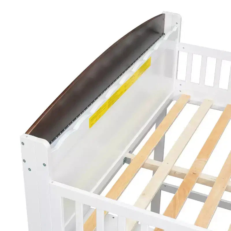 Telaio letto a soppalco singolo Whisen con armadietto contenitore, guardaroba, struttura robusta