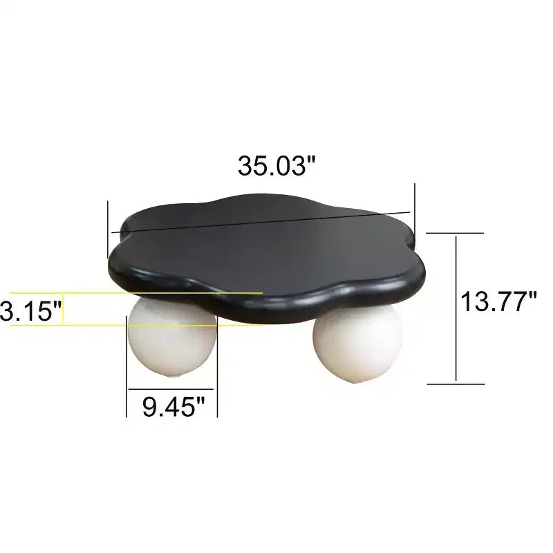 Tavolino da Caffè Moderno a Forma di Nuvola, Tavolino Minimalista con Gambe Sferiche, Tavolino Piccolo per Soggiorno o Appartamento-Panipeachy