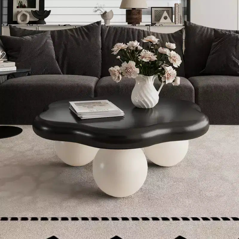 Tavolino da Caffè Moderno a Forma di Nuvola, Tavolino Minimalista con Gambe Sferiche, Tavolino Piccolo per Soggiorno o Appartamento-Panipeachy