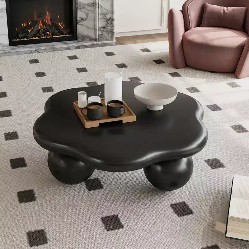Tavolino da Caffè Moderno a Forma di Nuvola, Tavolino Minimalista con Gambe Sferiche, Tavolino Piccolo per Soggiorno o Appartamento-Panipeachy