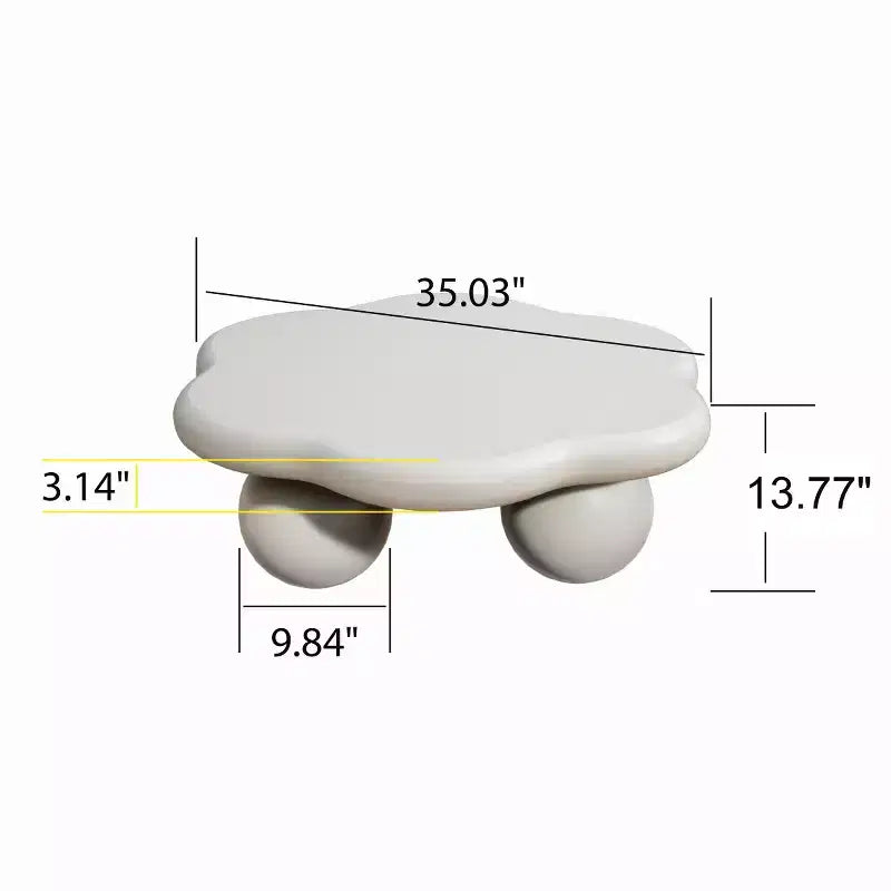 Tavolino da Caffè Moderno a Forma di Nuvola, Tavolino Minimalista con Gambe Sferiche, Tavolino Piccolo per Soggiorno o Appartamento-Panipeachy