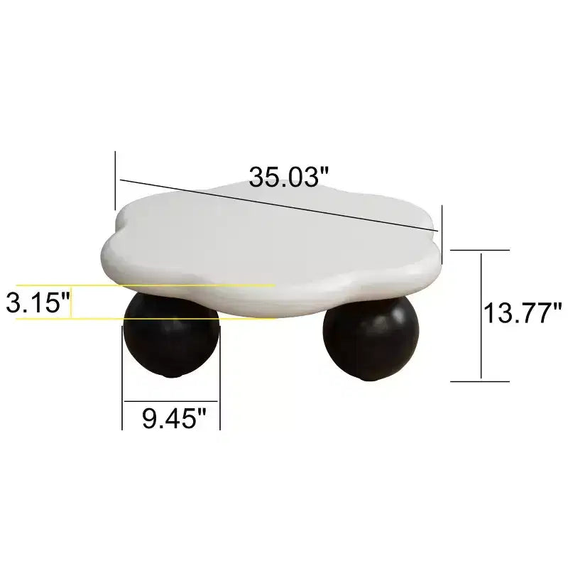 Tavolino da Caffè Moderno a Forma di Nuvola, Tavolino Minimalista con Gambe Sferiche, Tavolino Piccolo per Soggiorno o Appartamento-Panipeachy
