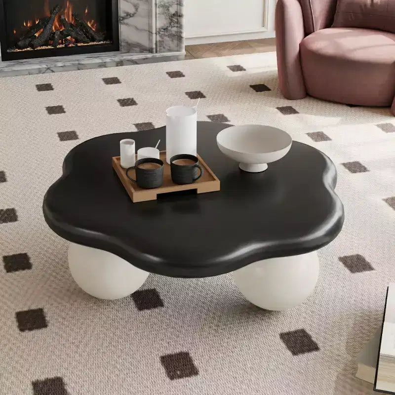 Tavolino da Caffè Moderno a Forma di Nuvola, Tavolino Minimalista con Gambe Sferiche, Tavolino Piccolo per Soggiorno o Appartamento-Panipeachy
