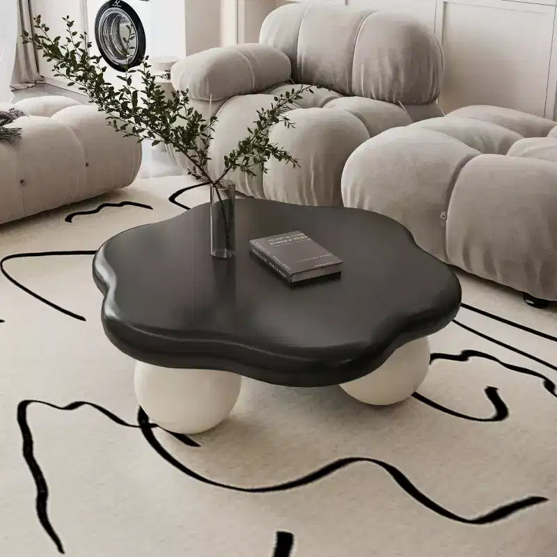 Tavolino da Caffè Moderno a Forma di Nuvola, Tavolino Minimalista con Gambe Sferiche, Tavolino Piccolo per Soggiorno o Appartamento-Panipeachy