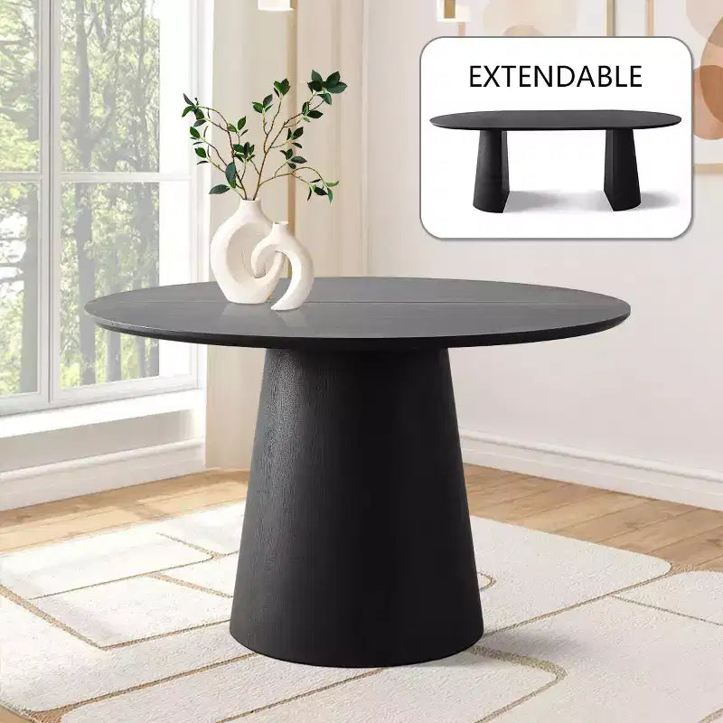 Set da pranzo estensibile 47-83 per 6 persone, tavolo nero e poltrone in ciniglia con gambe in metallo dorato, perfetto per spazi pranzo moderni-Panipeachy